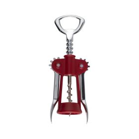 Wing Corkscrew with Built-In Bottle Opener â€“ Red, Compact & Durable Design, Fits Various Bottles