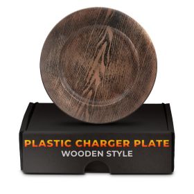 Plastic Chargers for Dinner Plates Set of 4 Large 13 inch Round Design Colorfast and Elegant Suitable for Dinner Settings Events Weddings and Gatherin