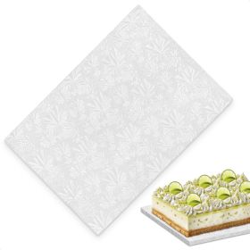 1 4 Sheet Cake Board Rectangle 9.9 x 13.8 inch Rectangle Cake Boards for Pastries Grease and Moisture Resistant Thick Sturdy Material with Fancy Patte