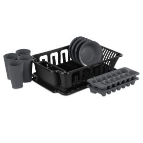 12-Piece Kitchen Set â€“ Sink Set, Bowls, Tumblers & Ice Cube Trays, BPA-Free, Black