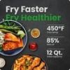 Chefman ExacTemp 12 Quart 5-in-1 Air Fryer with Integrated Smart Thermometer, 28 Presets - Black, New
