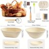 Sourdough Bread Starter Kit, 2 Silicone Foldable Banneton Bread Proofing Baskets, Bread Proofing Kit Including Bread Lame, Dough Scraper
