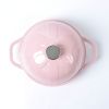 HAWOK Cast Iron Bread Cloche, Dia. 7.8inch/20cm, Sourdough Baking Pan Enameled Pink