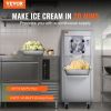 VEVOR Commercial Ice Cream Machine, 18 L/H Yield, 1780W Single Flavor Hard Serve Ice Cream Maker with Wheels, 6L Stainless Steel Cylinder