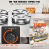 VEVOR Electric Soup Warmer, Four 7.4QT Stainless Steel Round Pot 86~185°F Adjustable Temp