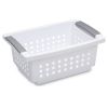 (2 pack) Small Stacking Basket, Open Plastic Bin, Space Saving Organizers, White