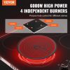 VEVOR Built-in Electric Cooktop Radiant Ceramic Cooktop 4 Burners 23.2x20.5 inch