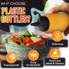 6 Pcs Condiment Squeeze Bottles for Sauces 12 oz Squirt Bottles for Liquids Refillable Leak Proof Easy to Fill Durable and Convenient Salad Dressing D
