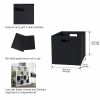 Collapsible Fabric Cube Storage Bin, Rich Black