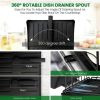 2 Tier Dish Racks for Kitchen Counter, Stainless Steel Dish Drying Rack with Drainboard, Detachable Dish Drainers with Utensil Holder, Cup Holder