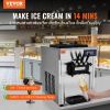 VEVOR Commercial Ice Cream Machine, 18-28 L/H Yield, 1850W 3-Flavor Countertop Soft Serve Ice Cream Maker, 2 x 5.5L Stainless Steel Cylinder