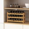 3-Tier Bamboo Freestanding Countertop Wine Bottle Organizer