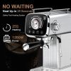PlumChef Espresso Machine 20 Bar Professional Compact Household Coffee Espresso Maker with Milk Frother Steam Wand Temperature Gauge 34oz Water Tank L