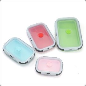 Reusable Pizza Storage Container with  Microwavable Serving Trays - Adjustable Pizza Slice Container to Organize & Save Space - BPA Free, Microwave (Color: pink, size: 1200ML)