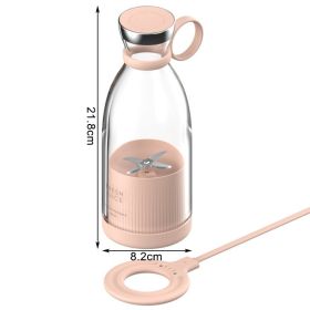 Handheld Portable Juicer Wireless Charging Electric Blender Fruit Mixers Juicer Food Milkshake Multifunction Juice Maker Machine (Ships From: China, Color: pink)
