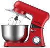 Stand Mixer,Stainless Steel Mixer 6.5-QT, kitchen Mixer 6-Speeds Tilt-Head Food Mixer with Dough Hook, Wire Whip & Flat Beater
