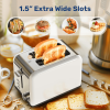 W1134P237563 White multi-earth oven 2 piece toaster 1.5-inch ultra wide slot 6 Browning settings and 3 features (thaw / reheat / cancel) SUS304