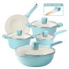 11 Pieces Pots and Pans Granite Stone Cookware Set Non Stick Pot Set, Nonstick Cooking Pots