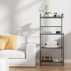 4-Tier Kitchen Microwave Storage Rack with Metal Shelves