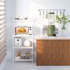 4-Tier Kitchen Microwave Storage Rack with Metal Shelves