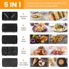 Electric Sandwich Maker Waffle Panini Press Grill with Removable Non-Stick Plates Double-Sided Heating Cool Touch Handle For Breakfast Steak Toaster B
